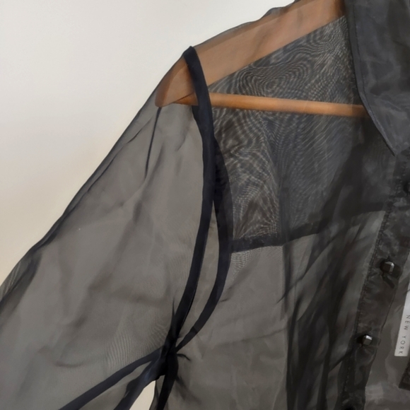 Nicole Miller Sheer Button Front Shirt - Picture 10 of 13